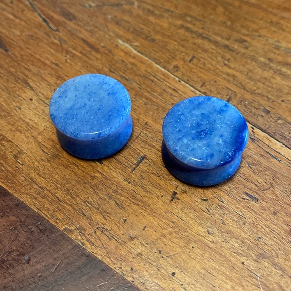 Blue Stoned Plugs 3/4 - Picture 2 of 4